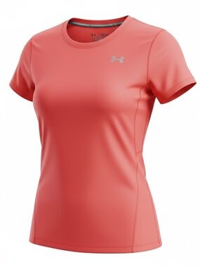 Under Armour Women’s Bright Coral Performance Heat Geat Short-Sleeve Tee